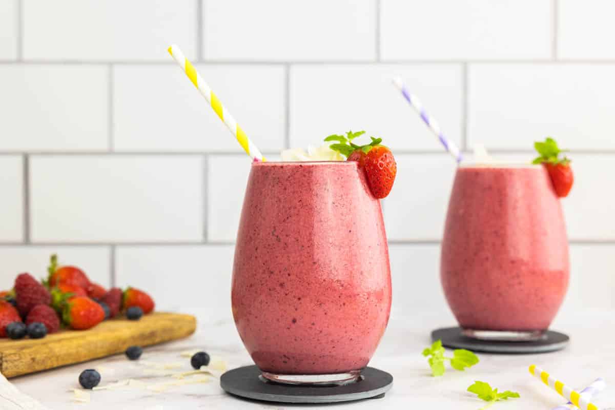 High Calorie Fruit Smoothie in a glass