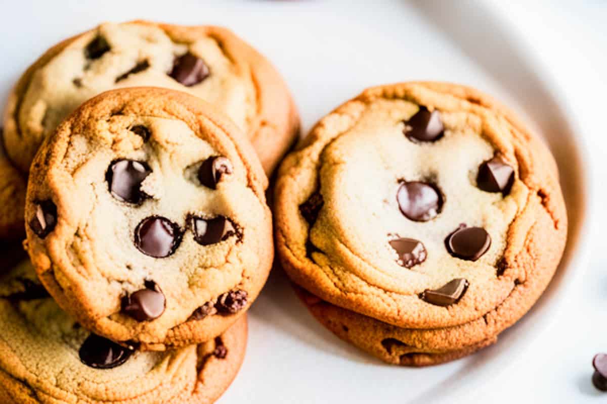 Stack of high calorie cookies on a plate