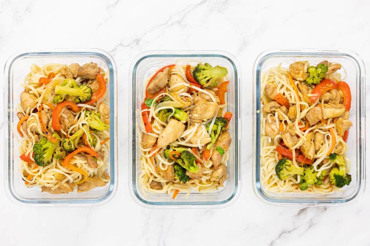 Chicken and noodle meal prep without cilantro 