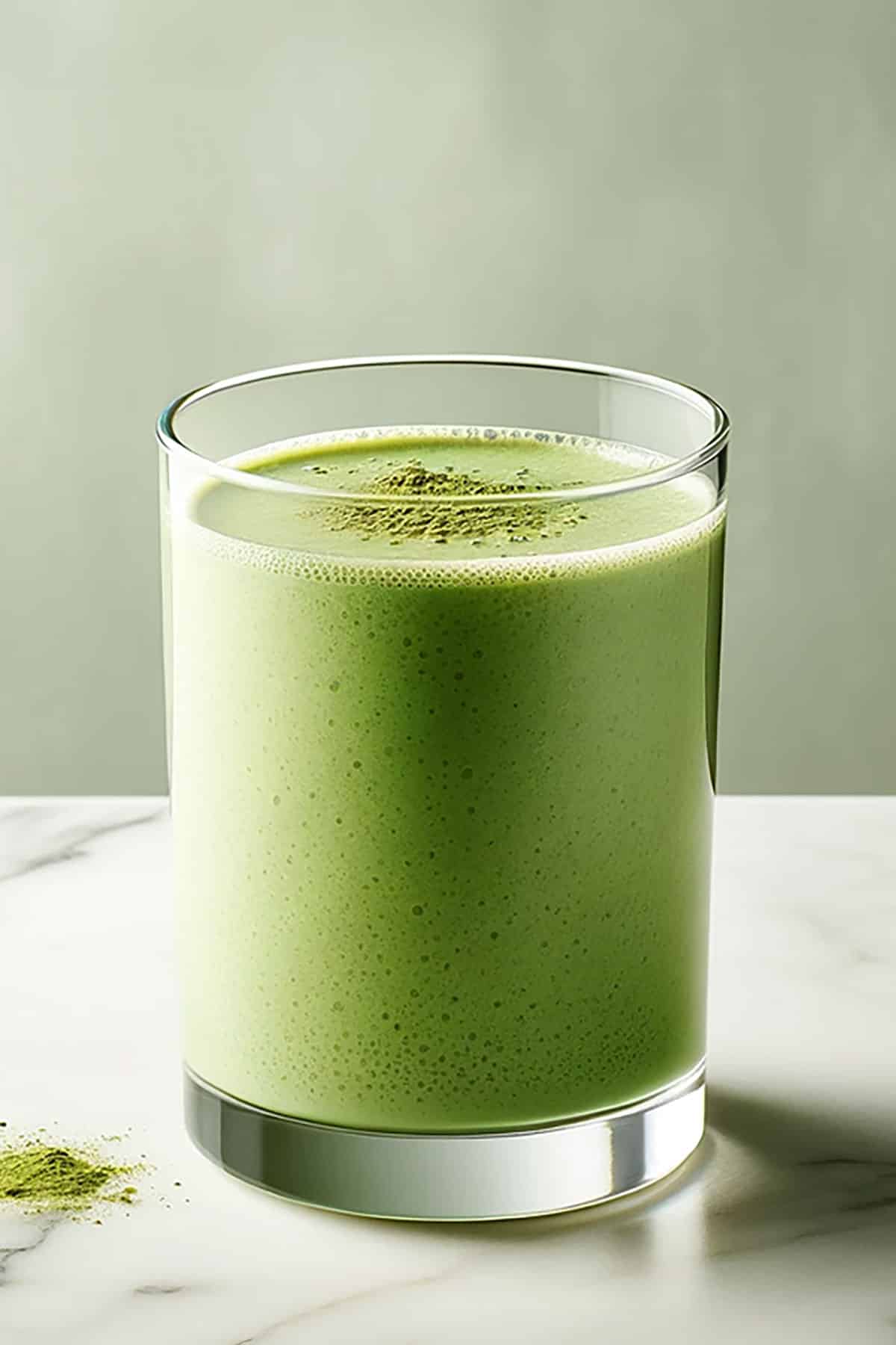 Matcha Protein Shake 2 Match protein smoothie in a glass
