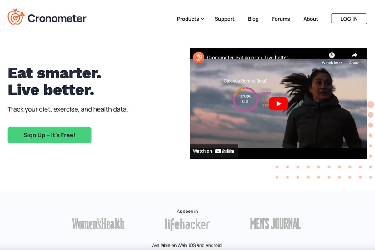 The 3 Best Weight Gain Apps in 2024 2 Calorie Counter by Cronometer Screenshot
