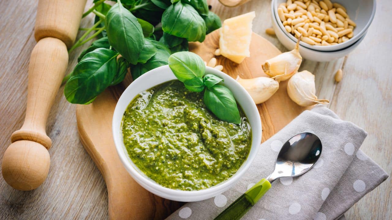 10 Common Foods That Are Secretly High in Calories 5 Pesto in a bowl